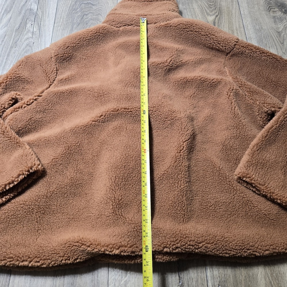 Gap Jacket Sherpa Coat Womens XXL 2X Teddy Bear Faux Fur Brown Rust Cozy Fall‎ - Picture 8 of 9